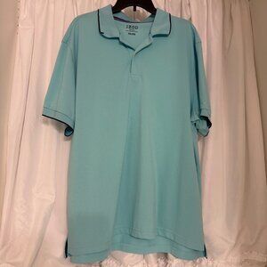 Izod Mens Performance Polo Shirt XXL Blue Short Sleeve Moisture-Wicking Lightwei